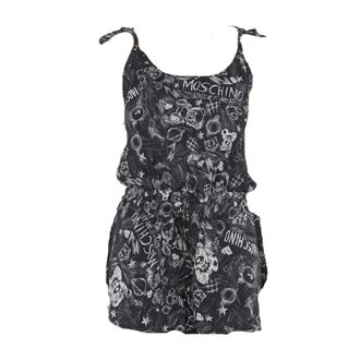 Moschino Playsuits, female, Black, S, Underbear Tuta Corta Cotone