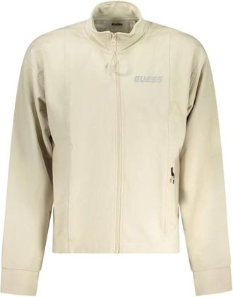Guess Jassen, Heren, Beige, M, Katoen, Beige Katoenen Sweater met Ritszak