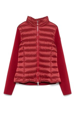 Moncler WOMENS HYBRID CARDIGAN Size: L, colour: BURGUNDY
