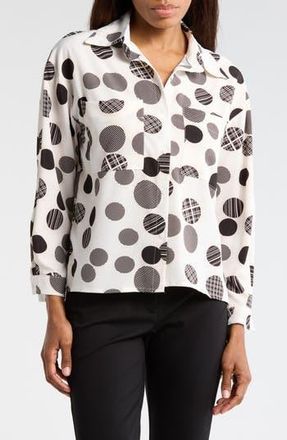 Patrizia Luca Mix Dot Top in White at Nordstrom Rack, Size Large/x-Large