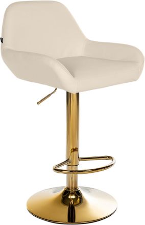 Clp Clp - Taburete De Bar Braga En Polipiel Con Base Dorada Crema
