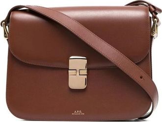 A.P.C. Grace Schoudertas - Heren - Schoudertassen - Bruin - ONE Size - Leer - Tassen