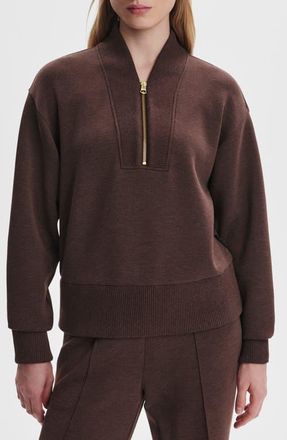 Varley Sally Half Zip Sweatshirt in Coffee Bean Marl at Nordstrom, Size Small