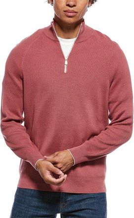 Brunello Cucinelli Raspberry Half-Zip Knit Sweater, Brand Size 44 (US Size 34)