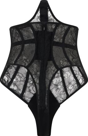 The Mannei Womens Corset Body Lace - Black Cotton Tops Top