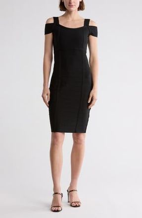 Bebe Cold Shoulder Sheath Dress in Black at Nordstrom Rack, Size X-Small