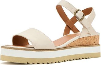 Lucky Brand Temay Platform Wedge Sandals Womens Wedge Shoes Tusk : 7.5 M, Leather