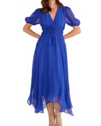 Minkpink Lily Hanky Hem Midi Dress In Saphire