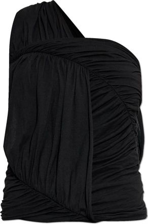 Rick Owens Gedrapeerde Top - Dames - Tops zonder mouwen - Zwart - XS - Katoen - Tops