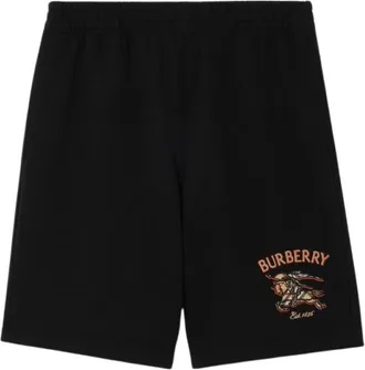 Burberry Knight Check Katoenen Short - Heren - Korte broeken - Zwart - Maat: M Katoen