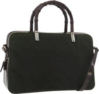 Gucci Pre-owned Handbags, female, Green, Size: ONE SIZE Pre-owned Vintage Nylon Hand Bag
