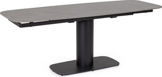 BIZZOTTO Ausziehbarer Keramik Design Esstisch Jeremia 140-200 x 80 cm, Schwarz/graue Marmoroptik
