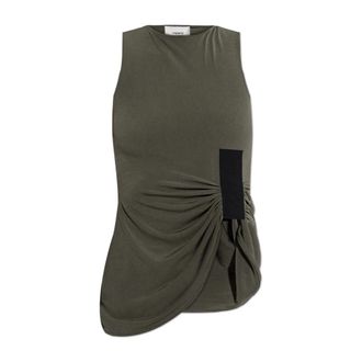 Coperni Sleeveless Tops, female, Green, Size: 2XS Asymmetrical Cut Top