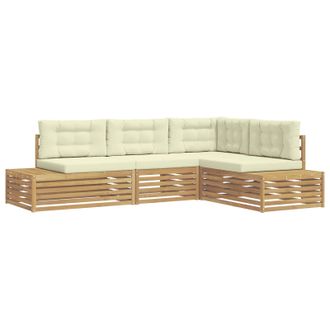 vidaXL 5 Uds. Conjunto De Sof&aacute;s De Exterior Blanco Vidaxl