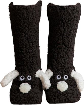 Generic Magnetic Socks Hold Hands, Womens Slipper Socks, Cute Dog Women Winter Thick Slipper Sock, Non Slip Winter Warm Soft Supplies For Christmas Holiday Ad