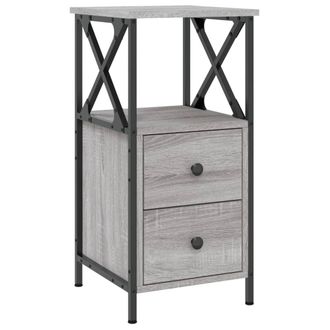 vidaXL Vidaxl - Mesita De Noche Madera De Ingenier&iacute;a Gris Sonoma 34x35,5x70 Cm