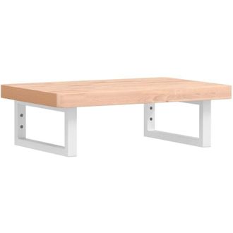 vidaXL Estante De Lavabo De Pared De Acero Y Madera Maciza De Haya Vidaxl
