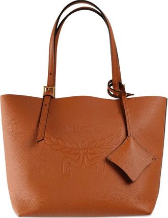 MCM Borsa tote con logo goffrato - Marrone