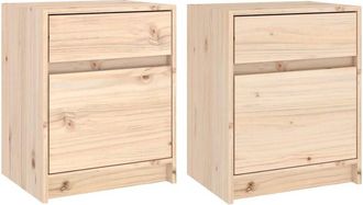 vidaXL Bedside Cabinets 2 pcs 40x31x50 cm Solid Pinewood Vidaxl