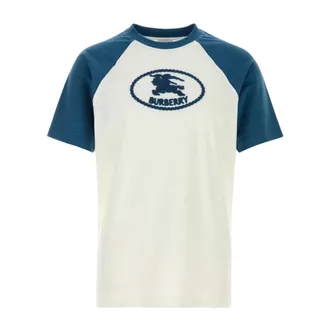 Burberry Tops, Heren, Blauw, M, Katoen, Katoenen T-shirt