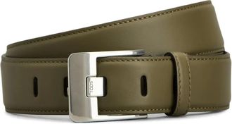 Tod's stitched buckle belt - men - CALFSKIN - 80 - Green