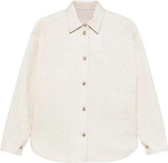 Moncler Chain Quilted Padded Shirt Jacket - Dames - Overhemden - Beige - XS - Polyester - Overhemden