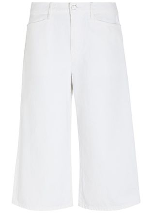 A Gold E Agolde X Maria Mcmanus Wide-leg Denim Shorts - White - 27 (W27 / UK8-10 / S)