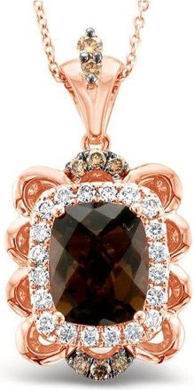 Le Vian Ladies Chocolate Quartz Necklaces in 14K Strawberry Gold
