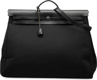 Herm&egrave;s Black Militaire Vache Hunter Herbag Zip Retourne Cabine 50