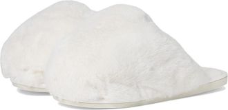 Free People Womens Snowball Slippers, Snow Faux Fur