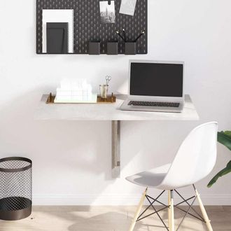 vidaXL Mesa De Pared Plegable Contrachapada Gris Hormig&oacute;n 100x60x56 Cm Vidaxl
