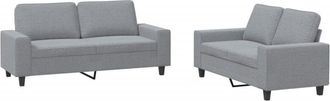 vidaXL Juego De Sof&aacute;s 2 Piezas Tela Gris Claro Vidaxl