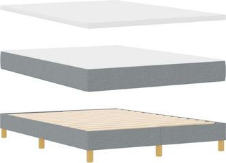 vidaXL Vidaxl - Box Spring Bed with Mattress Light grey 140 x 200 cm Fabric