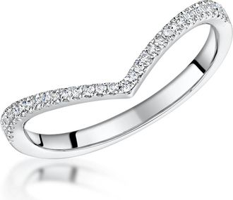 The Diamond Store Stellato Collection Diamond Wishbone Ring 0.12ct in 9K White Gold