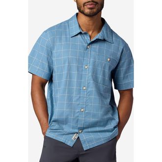 Marmot Cedrus Organic Cotton Blend Short Sleeve Button-Up Shirt in Summer Storm Global Plaid at Nordstrom, Size Xx-Large