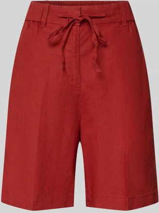 Marc O'Polo Wide Fit Shorts aus reinem Leinen mit Tunnelzug in Bordeaux, Gr&ouml;&szlig;e 34