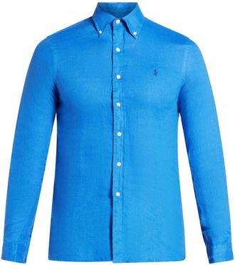 Polo Ralph Lauren Polo Pony shirt - men - Linen/Flax - S - Blue