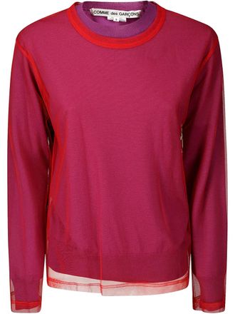 Comme Des Garçons double-layered top - Purple