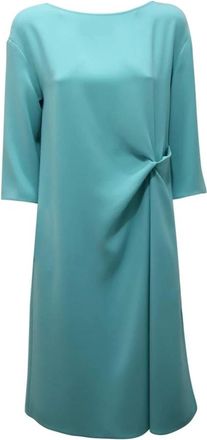 Armani Elegante jurk met zijsplit - Dames - Casual kleedjes - Blauw - S - Kleedjes