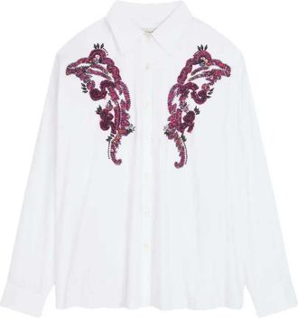 Dries Van Noten geborduurd coconoverhemd