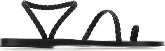 Ancient Greek Sandals Zwarte Nappa Leren Teenslippers - Dames - Sandalen - Zwart - 39 EU - Schoenen