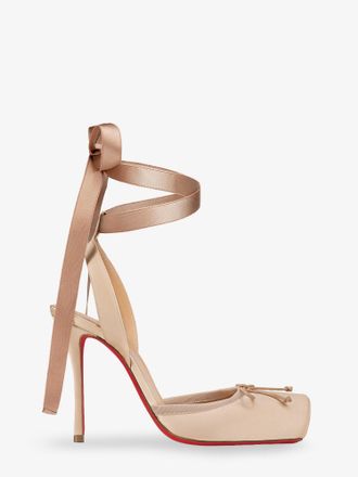Christian Louboutin D&eacute;collet&eacute; Cassia Lace Up 100 in raso - CHRISTIAN LOUBOUTIN - gender_Woman