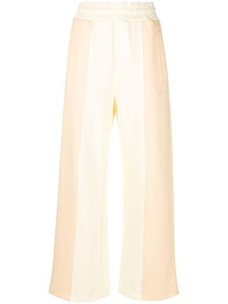 AMBUSH panelled cotton-jersey sweatpants - Yellow