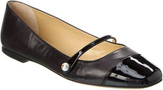 Jimmy Choo London Elisa Leather & Patent Flat