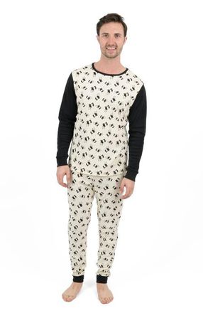 Leveret Mens Cotton Printed Matching Family Pajamas in Panda at Nordstrom, Size Xx-Large