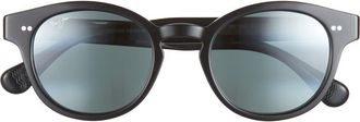 Maui Jim 49mm Core Round Polarized Sunglasses in Black Black Grey at Nordstrom Rack