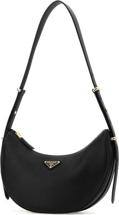 Prada Womens Leather Shoulder Bag Black