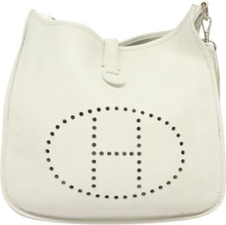 Herm&egrave;s Evelyne Bag Gen I Togo White Leather Bag (Pre-Owned)
