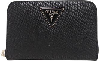 Guess Eco-leren Portemonnee met Ritssluiting - Dames - Portefeuilles - Zwart - ONE Size - Leer - Accessoires