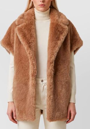 Herno sleeveless double-breasted faux fur jacket